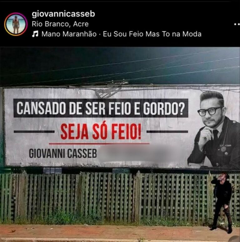 Médico é acusado de gordofobia após postagem nas redes sociais: ‘cansado de ser feio e gordo? Seja só feio’