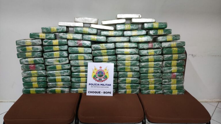 Bope apreende cerca de 85 quilos de drogas no Cabreúva, em Rio Branco