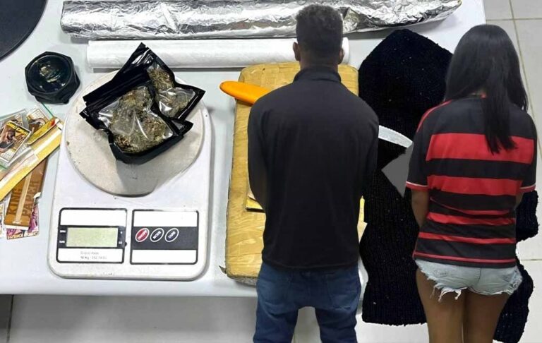 “Casal do crime” é preso por tráfico de drogas no bairro Tancredo Neves