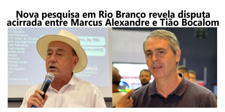 Nova pesquisa em Rio Branco revela disputa acirrada entre Marcus Alexandre e Tião Bocalom