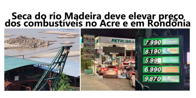 Seca do rio Madeira deve elevar preço dos combustíveis no Acre e em Rondônia