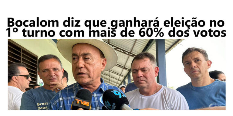 Bocalom diz que ganhará eleição no 1º turno com mais de 60% dos votos