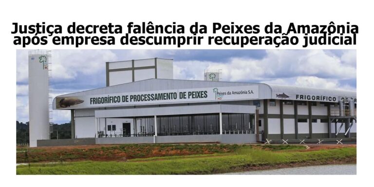 Justiça decreta falência da Peixes da Amazônia após empresa descumprir recuperação judicial