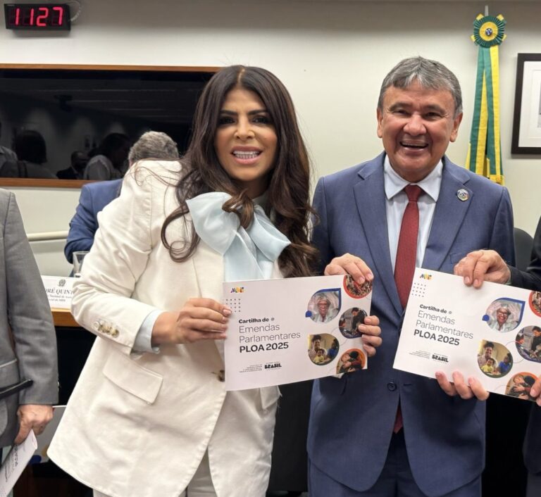 Deputada Federal Antonia Lúcia recebe Ministro Wellington Dias na Câmara para tratar do orçamento de 2025