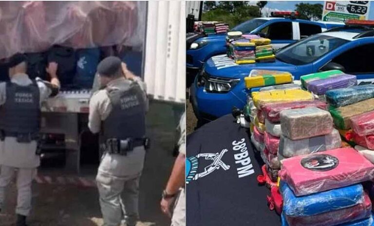 Caminhão com carne bovina que saiu do Acre é apreendido em Goiás com 70 kg de cocaína