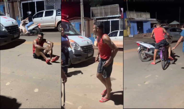 Homem finge acidente em avenida movimentada de Brasiléia e gera revolta nas redes