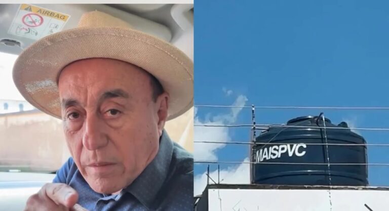 Bocalom flagra caixa jorrando água e faz alerta sobre desperdício na capital: “Tem que colocar boia”