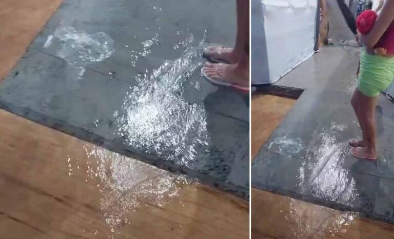 Forte chuva alaga abrigos no Parque de Exposições: “tem mais água aqui do que no rio”