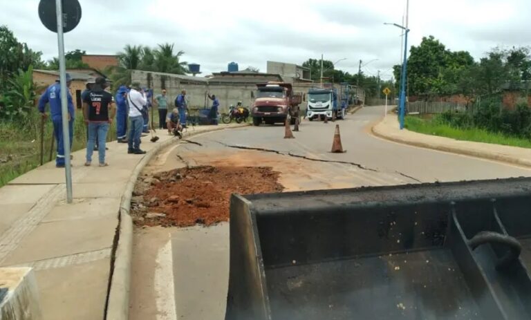 Equipe da prefeitura inicia reparos na Ponte do Judia após rachaduras