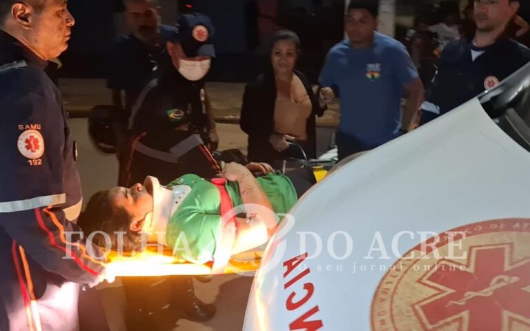 Acidente envolvendo duas motos deixa mulher gravemente ferida no Segundo Distrito de Rio Branco