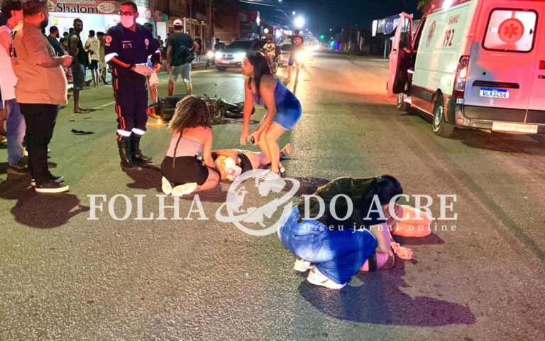 Colisão envolvendo jovens não habilitados deixa três pessoas gravemente feridas em avenida movimentada de Rio Branco