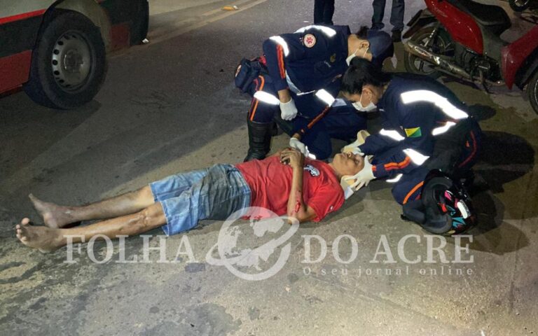 Suposto racha entre motos deixa homem de 50 anos feridos em Rio Branco