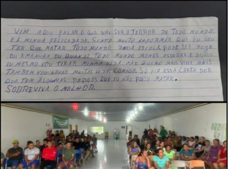 Bilhete com ameaça de massacre causa pânico entre alunos e professores em Mâncio Lima