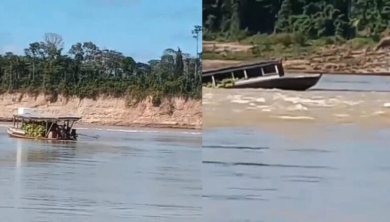Barco carregado de bananas naufraga no rio Purus entre Sena Madureira e Boca do Acre
