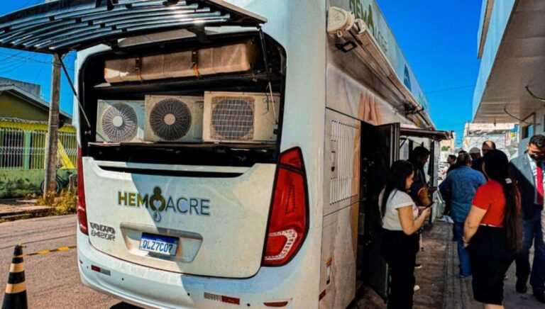 Energisa não liga energia de ônibus e ação solidária de doação de sangue é cancelada em Rio Branco