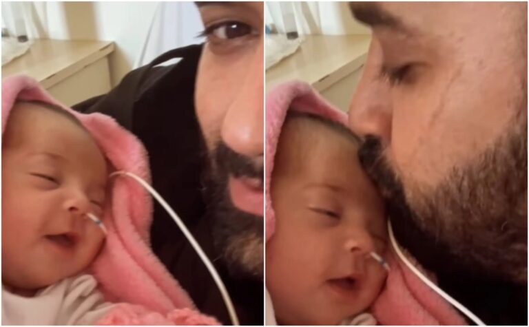 Caso Aurora: pai celebra melhora da recém-nascida e posta vídeo com a bebê nos braços