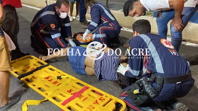 Idosa sofre fratura exposta na perna após ser atropelada na Via Chico Mendes, em Rio Branco