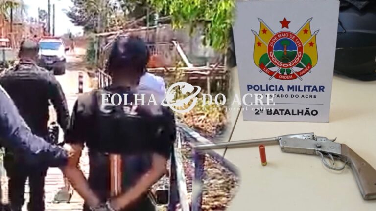 PM prende homem por porte ilegal de arma de fogo no Segundo Distrito de Rio Branco