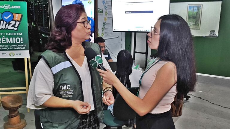 Educação ambiental e interatividade atraem públicos de todas as idades no estande da SEMA, IMAC e IMC durante a Expoacre