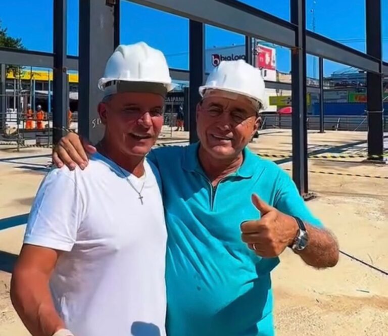 Bocalom e Bittar visitam obras do novo Mercado Elias Mansour; prefeito prevê entrega para fevereiro de 2026