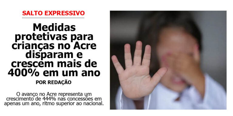 Medidas protetivas para crianças no Acre disparam e crescem mais de 400% em um ano