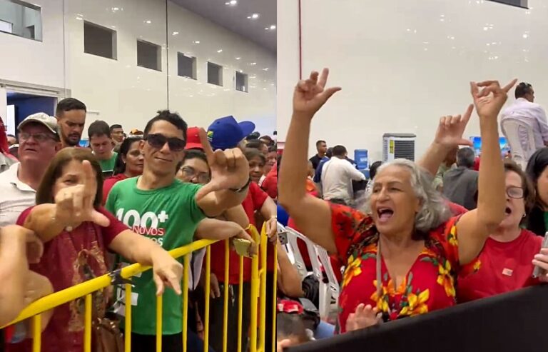 Centenas de apoiadores e militantes aguardam chegada de Lula à Cooperacre, em Rio Branco