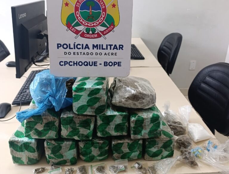 Polícia Militar prende casal com mais de 11 kg de droga em Rio Branco