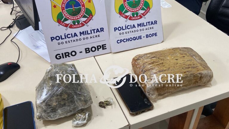 Polícia Militar prende homem com 1,5 kg de maconha em bairro da parte alta de Rio Branco
