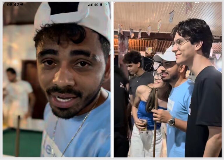 Antes de cantar na Expo Capixaba, Evoney Fernandes visita o Tonheiros Bar e joga sinuca com os fãs: “já ganhei um carro”