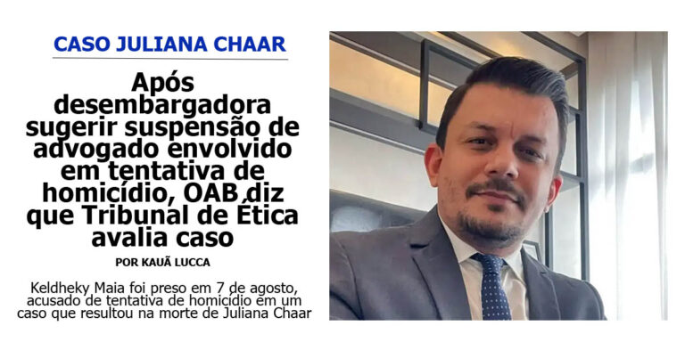 Após desembargadora sugerir suspensão de advogado envolvido em tentativa de homicídio, OAB diz que Tribunal de Ética avalia caso