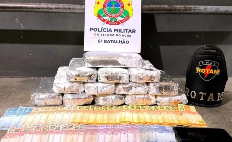 Polícia Militar apreende 15 kg de cocaína escondidos em freezer em Cruzeiro do Sul