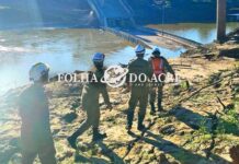 Corpo de Bombeiros realiza visita técnica a ponte após desabamento em Sena Madureira